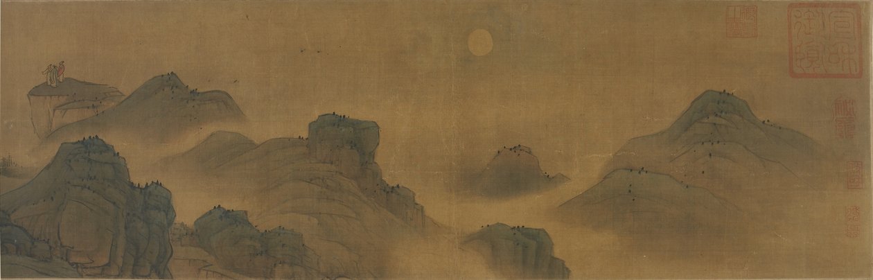 陸と海の上の太陽と月、明または清王朝、17〜18世紀 作： 中国語学校