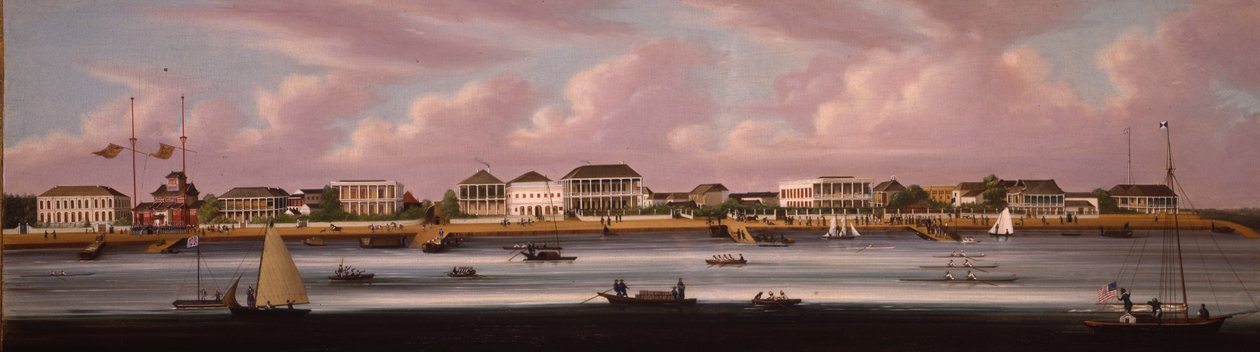 外灘を望む上海レガッタ、1850年頃 作： 中国語学校