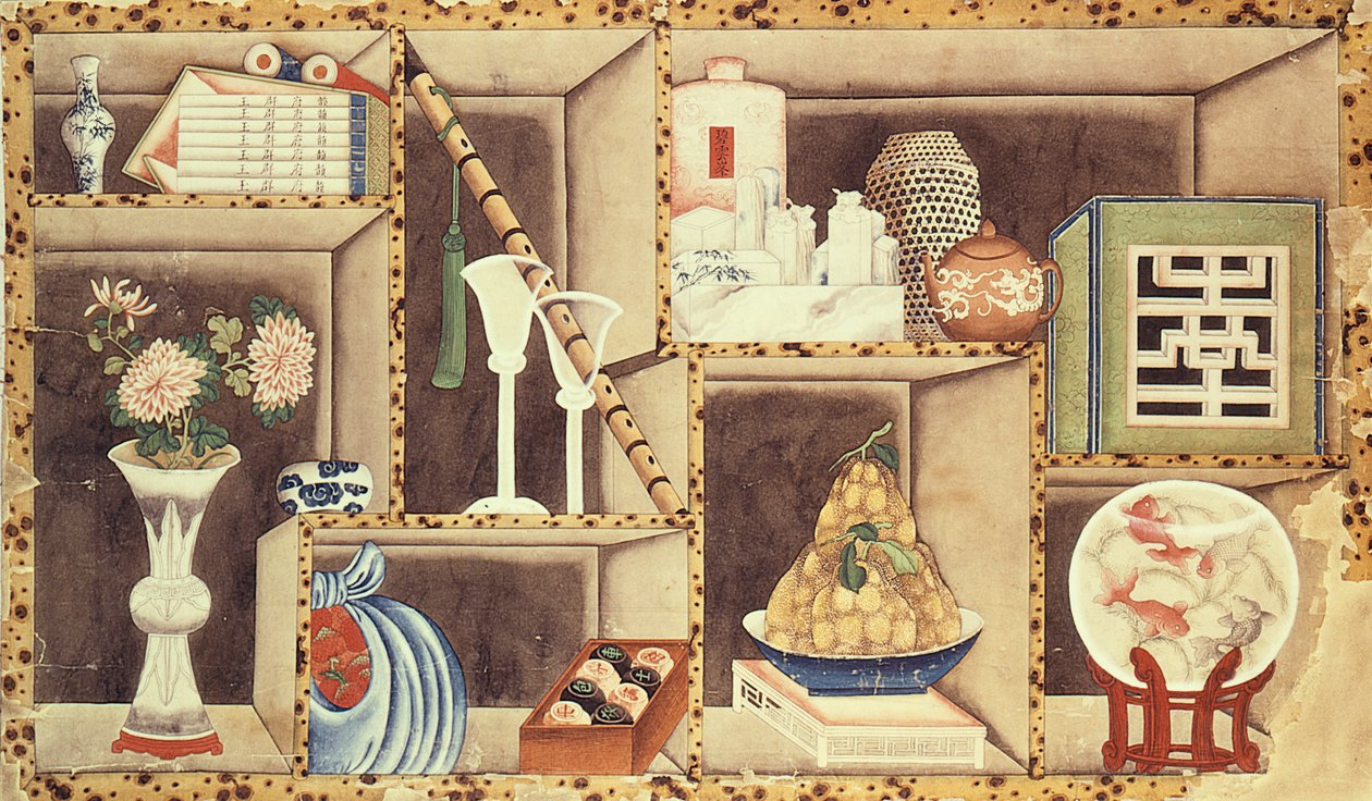 中国のオブジェクトのトロンプオイル（紙にトイレ） 作： 中国語学校
