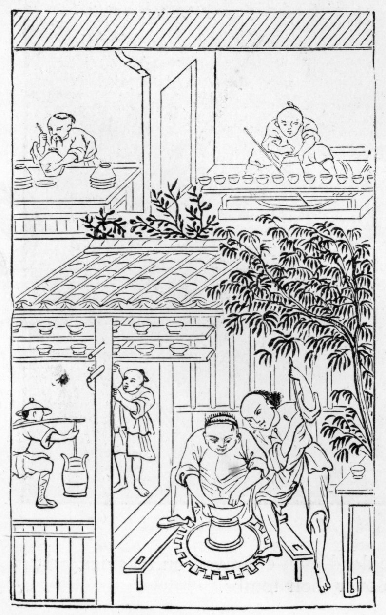 中国の製造に関する一連のイラストからの回転盆地（シリーズ全体については384116および384117を参照） 作： 中国語学校