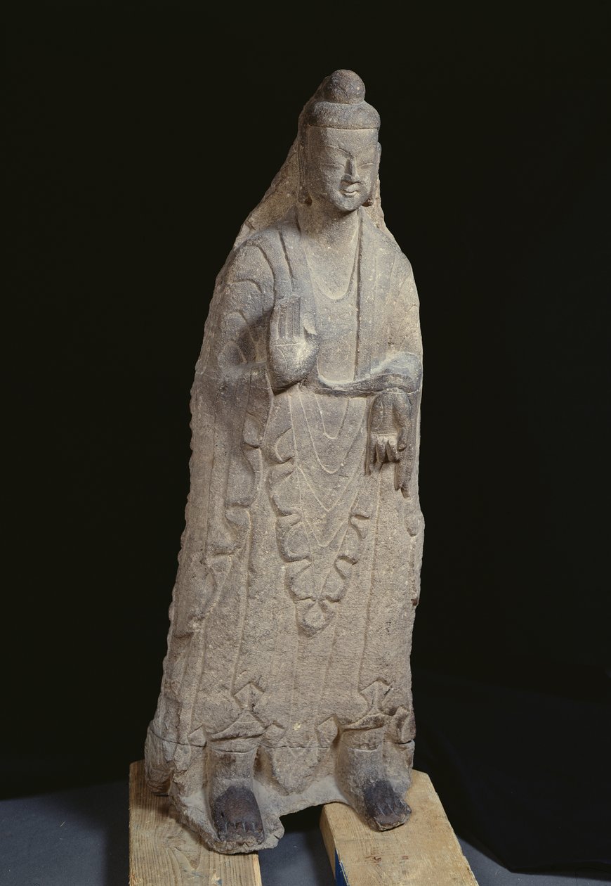 北魏時代の釈迦牟尼仏像、386-534年（石灰岩） 作： 中国語学校中国語学校