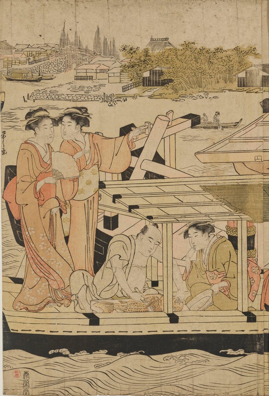 大橋付近の舟遊び 作： 長文祭栄司