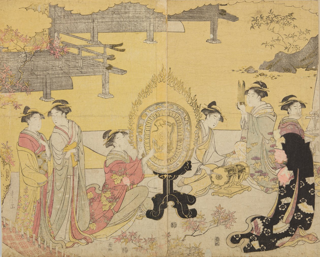 楽器を持つ女性たち, シリーズ『風流やつし源氏』より 作： 長文祭栄司