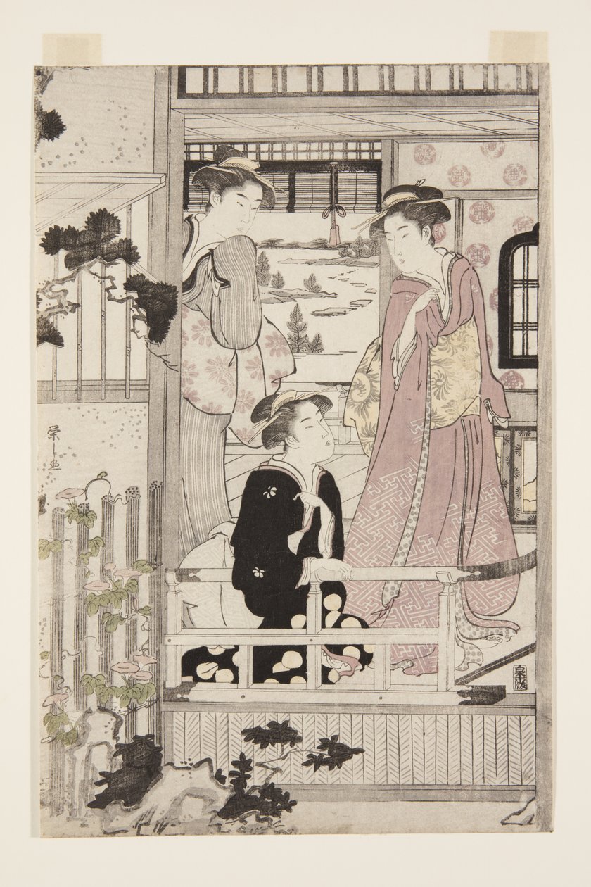 アサガオ」（カラー木版画 作： 長文祭栄司