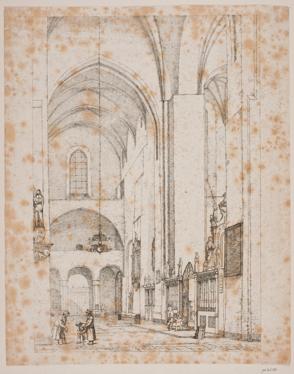 オーフス大聖堂北翼廊内部の展望 作： ChristenKøbke