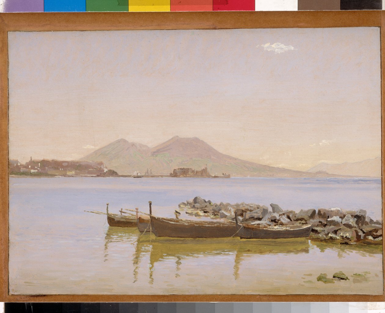 ベスビオ山を背景にしたナポリ湾 作： ChristenKøbke