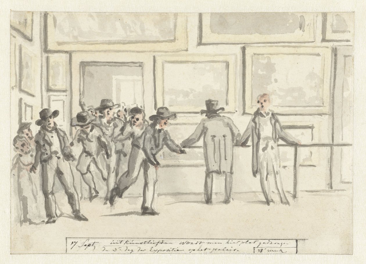 1808 年にアムステルダムで開催された美術展の訪問者 作： クリスチャン・アンドリーセン
