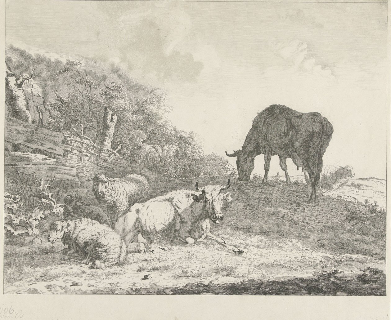牛のいる風景 作： Christiaan Godfried Schutze van Houten