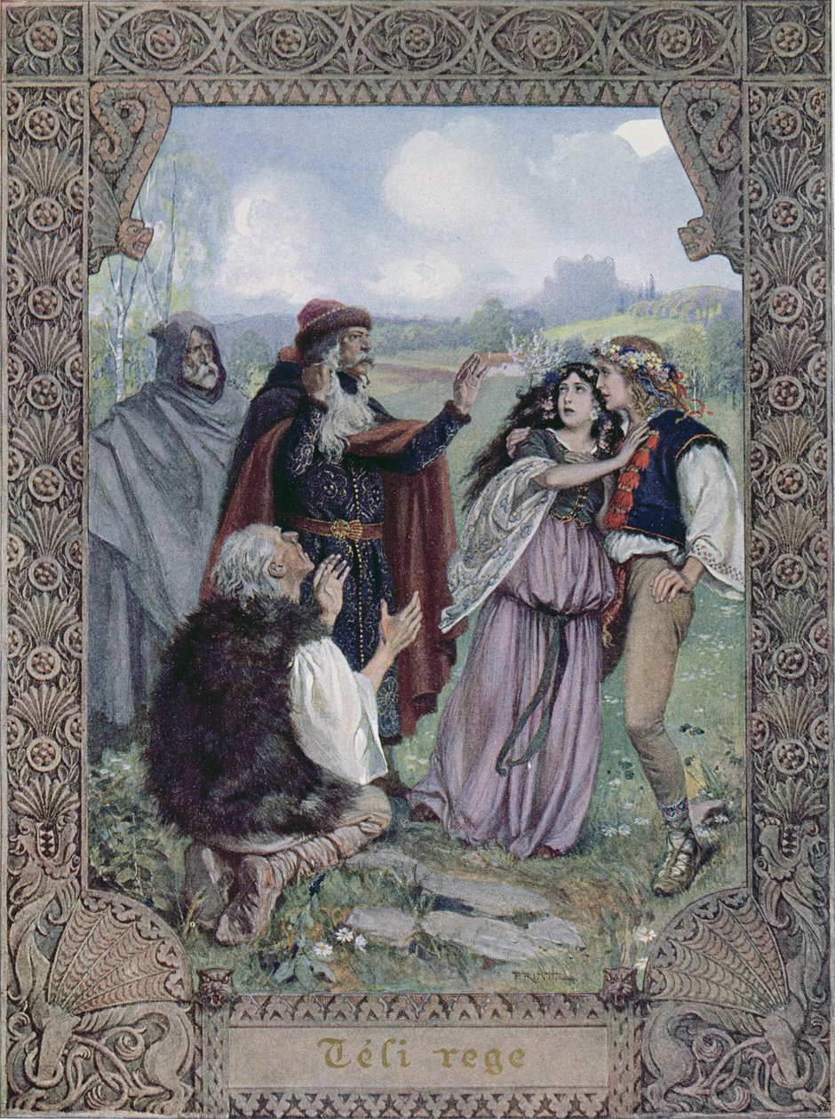 ウィリアム・シェイクスピア（1564-1616）による「冬の物語」のイラストc.1900 作： クリスチャン・オーガスト・プリント