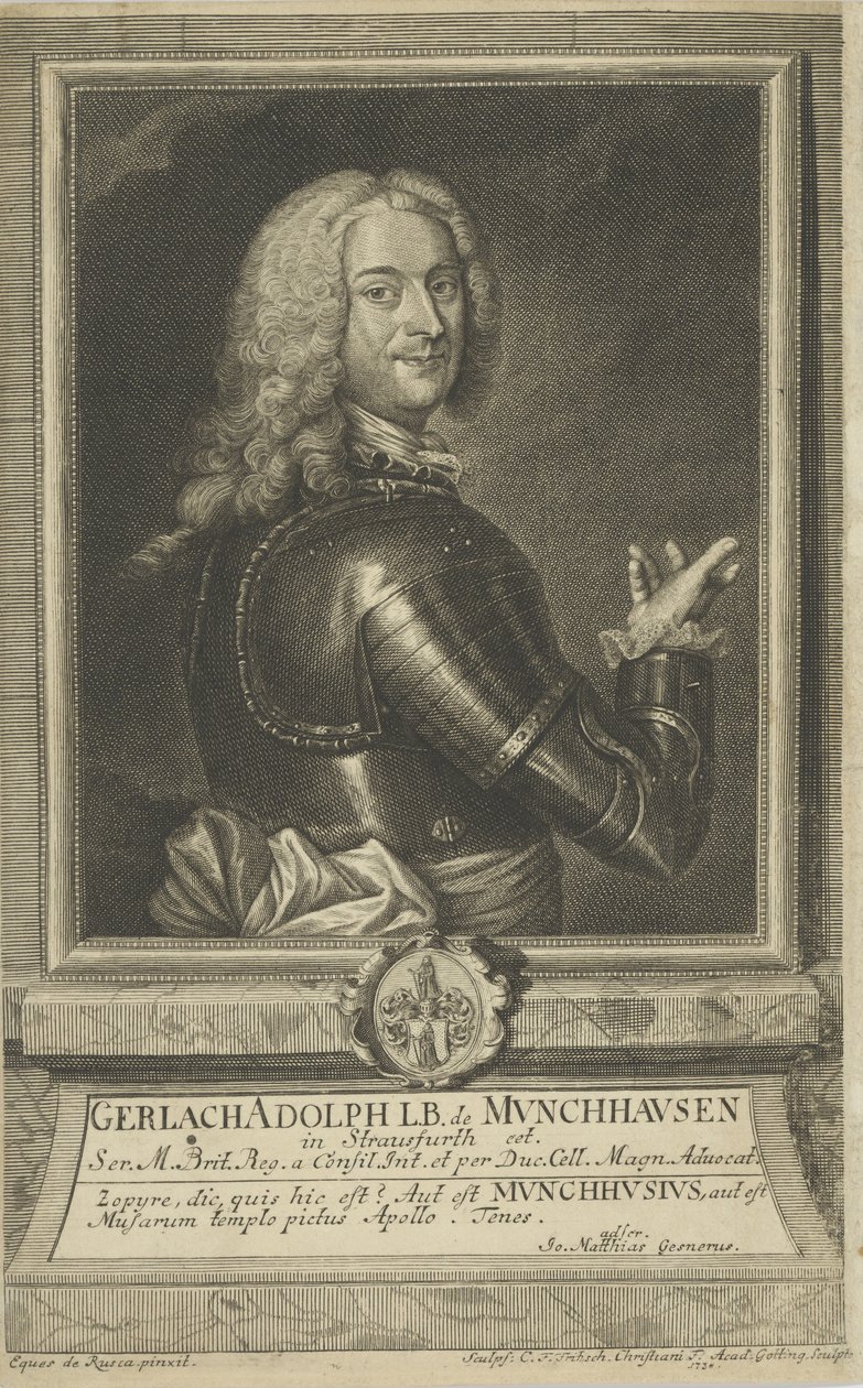 ゲルラッハアドルフフォンミュンヒハウゼンの肖像1688-1770、1738。 作： クリスチャン・フリードリヒ・フリッチュ
