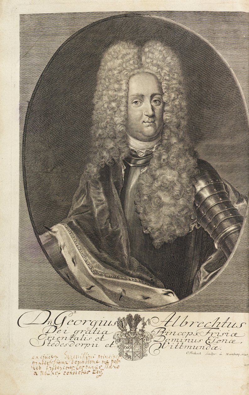 東フリジアのプリンス ジョージ アルバートの肖像 1690 ～ 1734 年、1720 年。 作： クリスチャン・フリッチュ