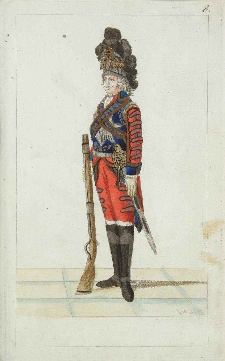 ライフガード騎兵連隊の役員、1793年 作： クリスチャン・ゴットフリード・ハインリッヒ・ガイスラー