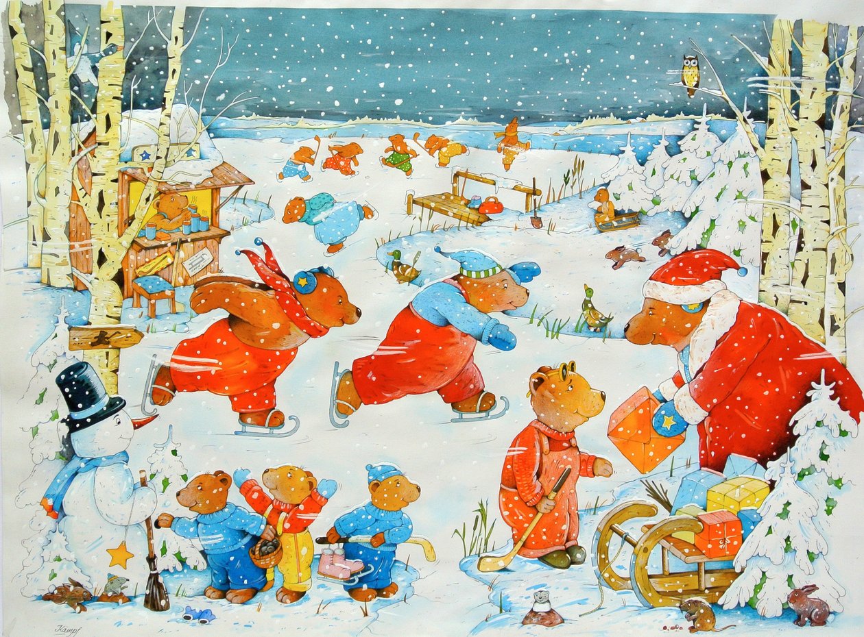 氷上の熊」2009年（水彩・紙 作： クリスチャン・ケンプ