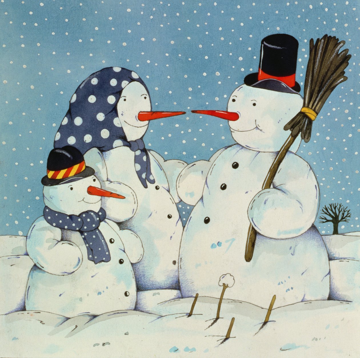 雪だるま家族、1997（紙にトイレ） 作： クリスチャン・ケンプ