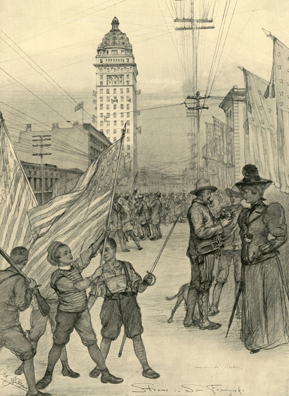 1898年、アメリカ、サンフランシスコの街並み。 作： クリスチャン・ウィルヘルム・アラーズ
