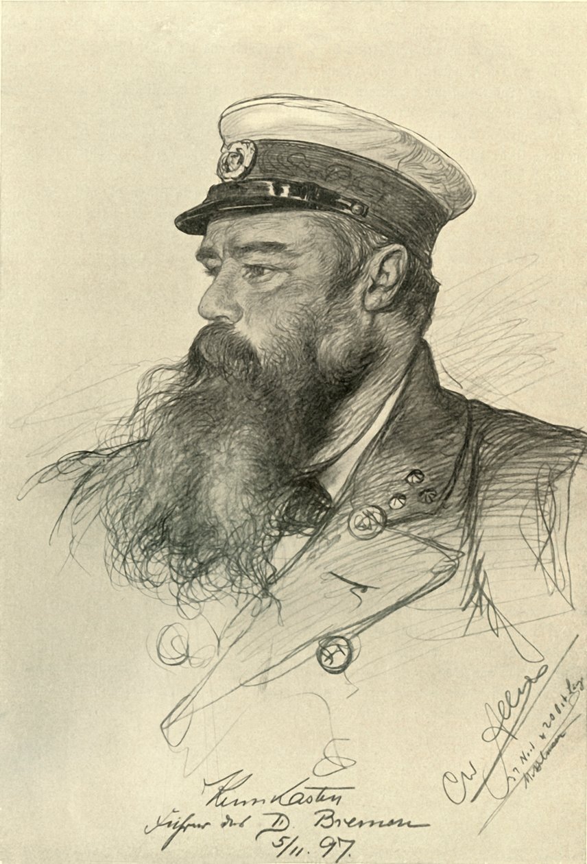 「ブレーメン」の船長、1898 年。 作： クリスチャン・ウィルヘルム・アラーズ