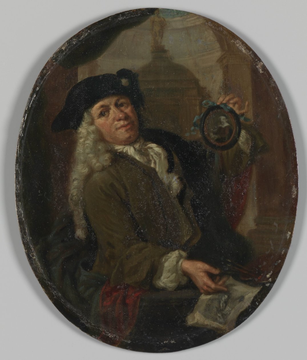 Arnoud van Halen (1673-1732) の肖像画。 アムステルダムの画家、版画家、詩人、コレクター 作： Christoffel Lubienitzki（コピー後）