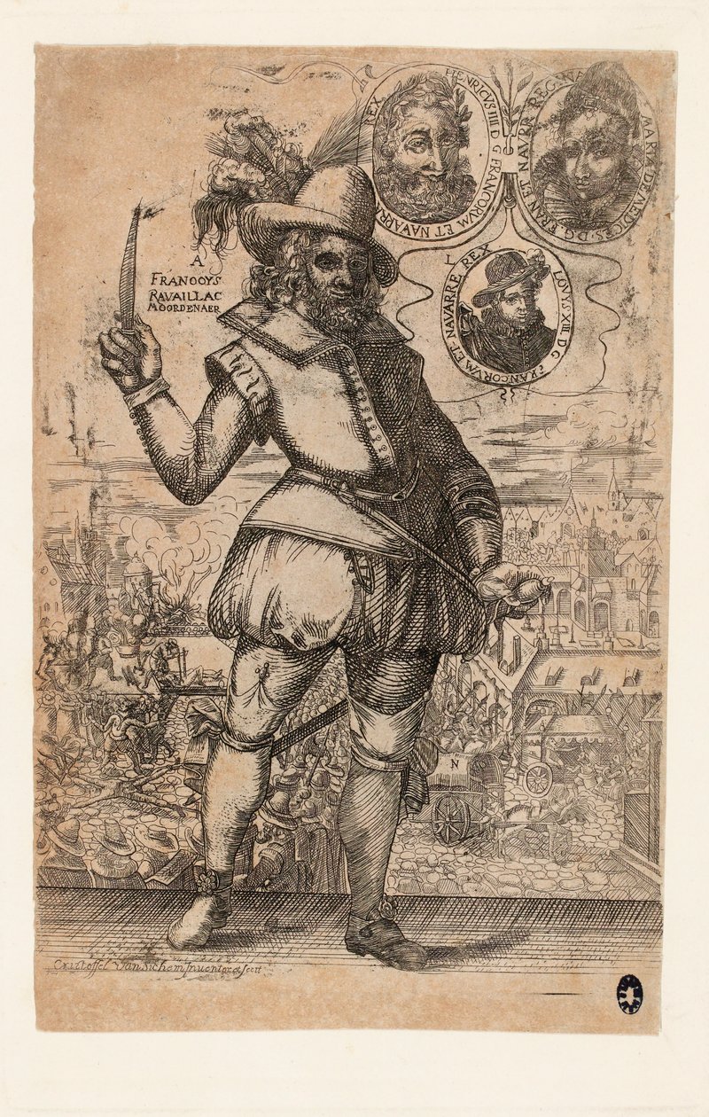 フランソワ・ラヴァイヤック 1578～1610年、フランス国王アンリ4世の暗殺者。 作： クリストッフェル・ヴァン・シケム