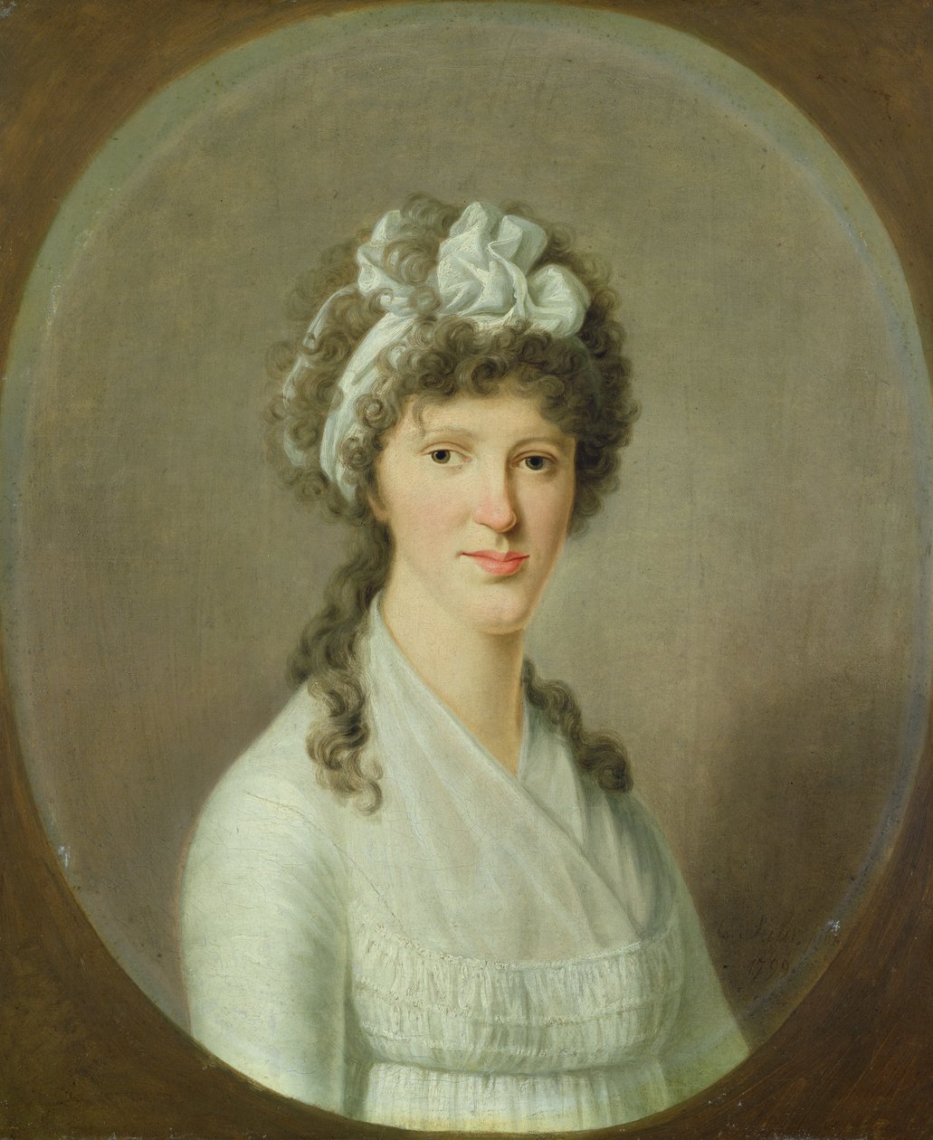 若い女性の肖像、1799 作： クリストフ・シュール