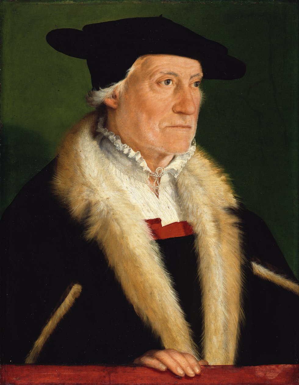 宇宙誌学者セバスチャン・ミュンスター（1489-1552）の肖像 作： クリストフ・アンバーガー