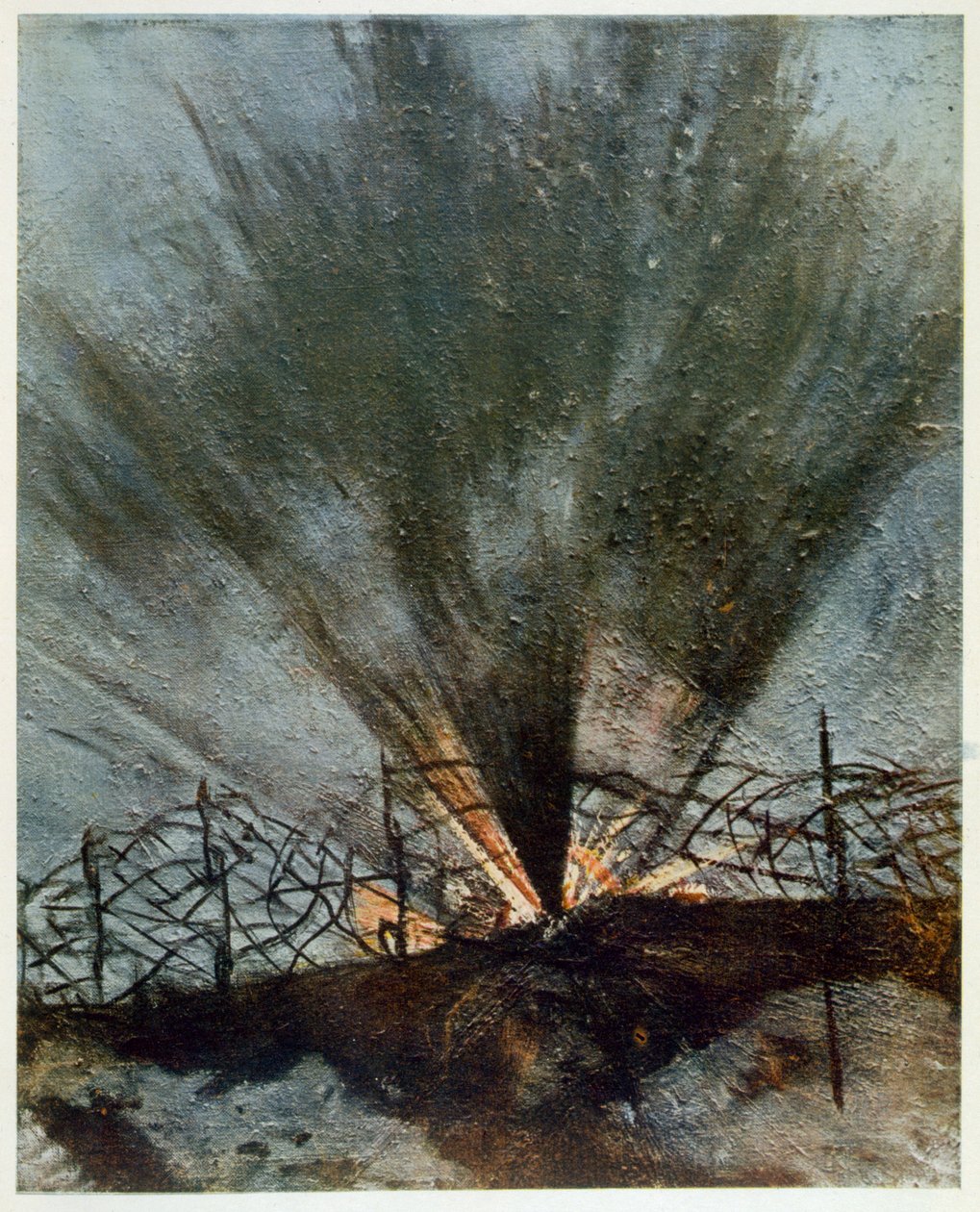 1918年の西部戦線の続きである、前線のイギリスのアーティストによる破裂シェル 作： クリストファー・リチャード・ウィン・ネビンソン