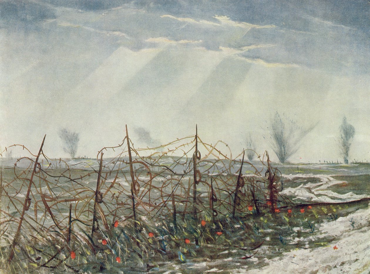最前線の塹壕から、最前線のイギリス人アーティストから、西部戦線の続き、1918 作： クリストファー・リチャード・ウィン・ネビンソン