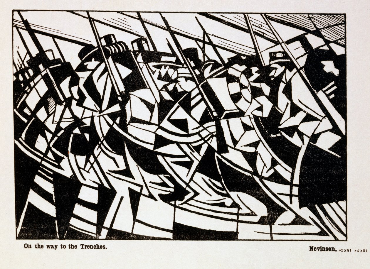 トレンチへの道、「Blast」誌のイラスト、1914年6月 作： クリストファー・リチャード・ウィン・ネビンソン
