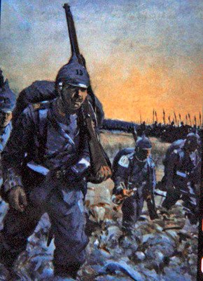 野戦服を着た1914年のドイツ歩兵（カラーリトグラフ） 作： クリストファー（後）クラーク
