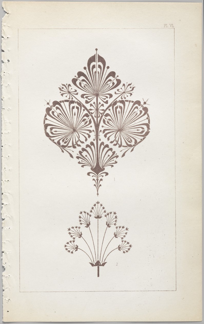 装飾デザインの芸術：付録付き、花が開く日の時間を示す、Day＆Son、ロンドン、1862年発行 作： クリストファー・ドレッサー