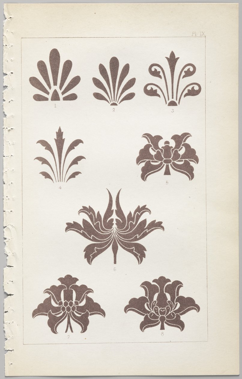 装飾デザインの芸術：付録付き、花が開く日の時間を示す、Day＆Son、ロンドン、1862年発行 作： クリストファー・ドレッサー