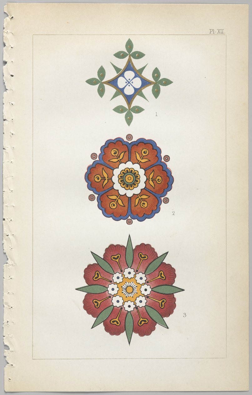 装飾デザインの芸術：付録付き、花が開く日の時間を示す、Day＆Son、ロンドン、1862年発行 作： クリストファー・ドレッサー