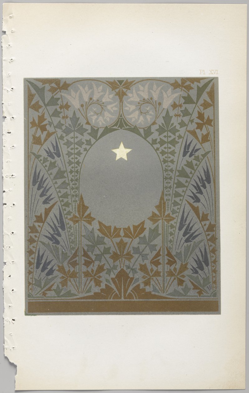 装飾デザインの芸術：付録付き、花が開く日の時間を示す、Day＆Son、ロンドン、1862年発行 作： クリストファー・ドレッサー