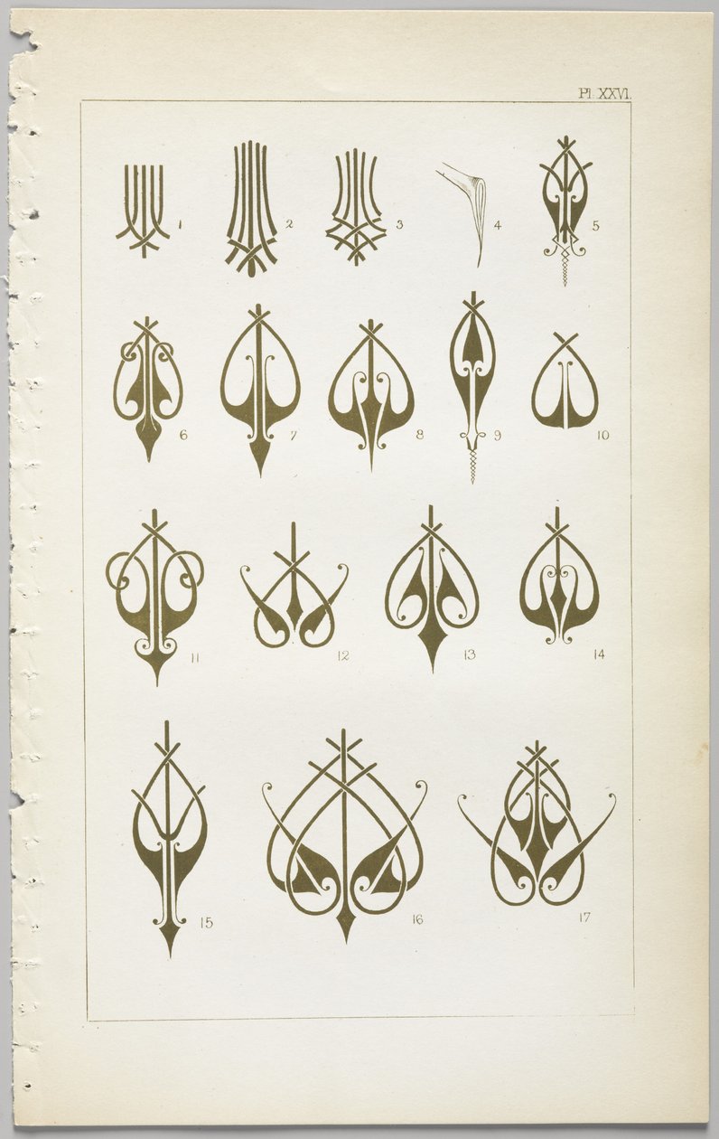 装飾デザインの芸術：付録付き、花が開く日の時間を示す、Day＆Son、ロンドン、1862年発行 作： クリストファー・ドレッサー