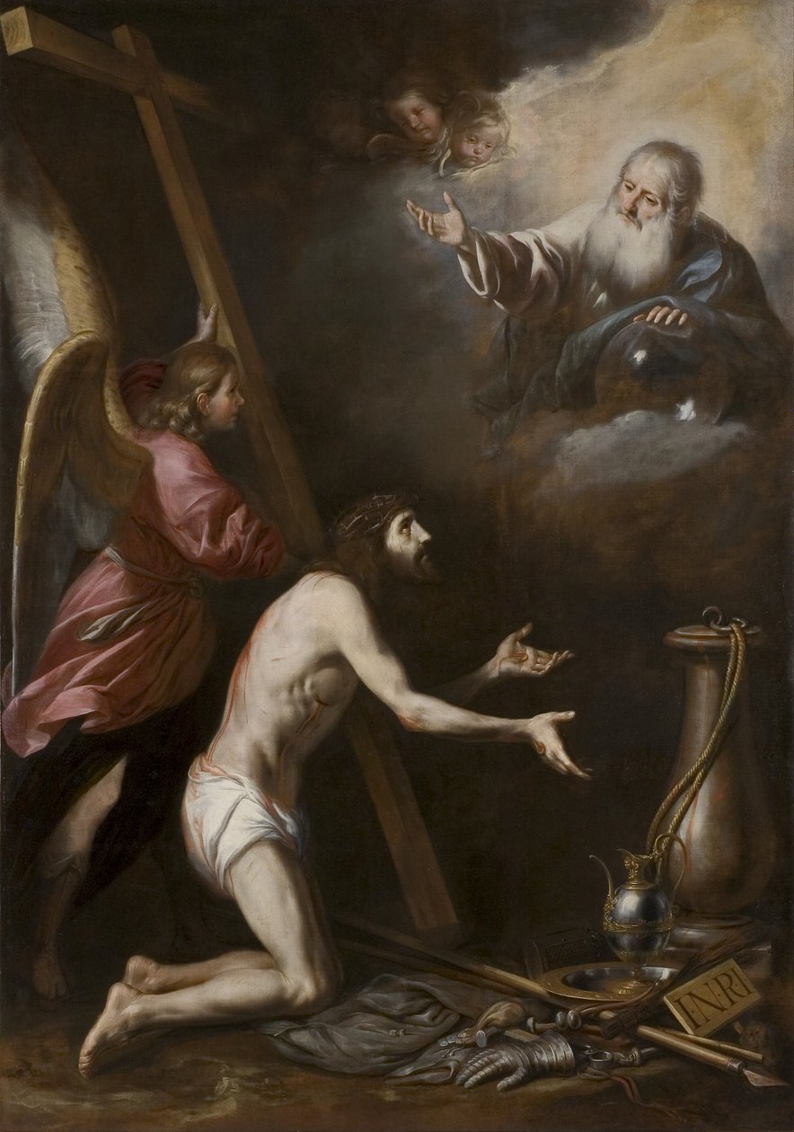 スペイン語：Cristo flagelado arrodillado ante Dios Padre（父なる神の前に跪く鞭打たれたキリスト） 作： アントニオデルカスティージョイサーベドラのサークル