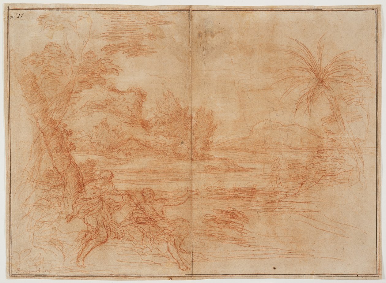 Johannes der Täufer offenbart Christus den Heiligen Petrus und Andreas (recto); Heidnisches Opfer (verso) 作： チロ・フェリ