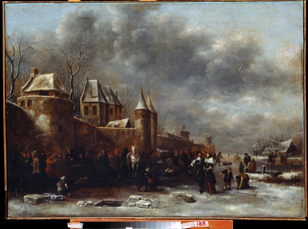 Chateau au bord de la riviere (川岸の城)。 Claes Molenaer (Claes) による絵画 作： クレス・モレナー