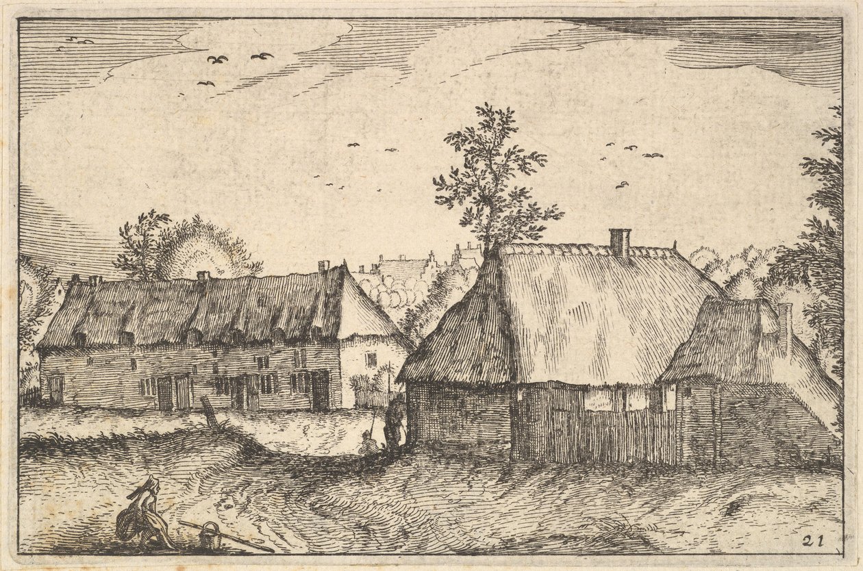 レジアンキュラの町からの大きな小屋、プレート21といくつかのブラバント公国。 1610年。 作： クレス・ヤンス・フィッシャー