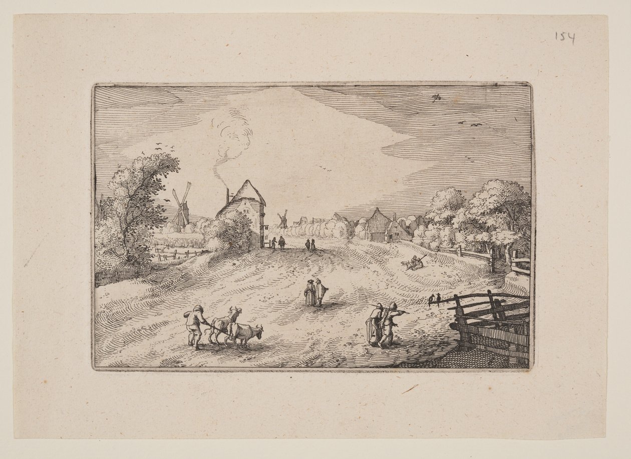 ハールレム周辺の景色から見たライデンへの道（Plaisante Plaetsen） 作： Claes Janszヴィッシャー