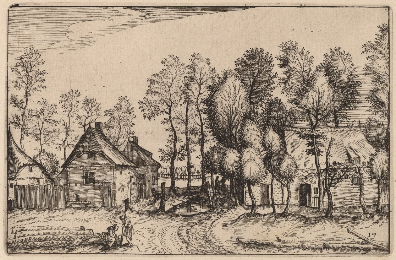 伐採された木のある風景 作： Johannes vanDoetechumの後のClaesJansz Visscher、Lucasの後の長老