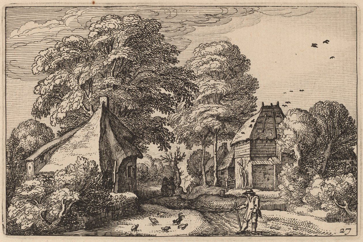 納屋とコテージのある道 作： Johannes vanDoetechumの後のClaesJansz Visscher、Lucasの後の長老
