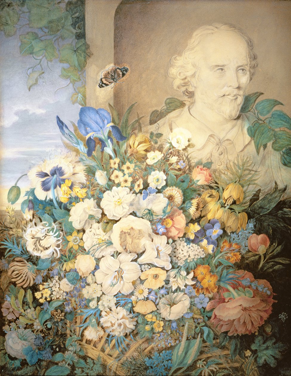 シェイクスピアの花、1835年頃 作： クララ・マリア・ポープ