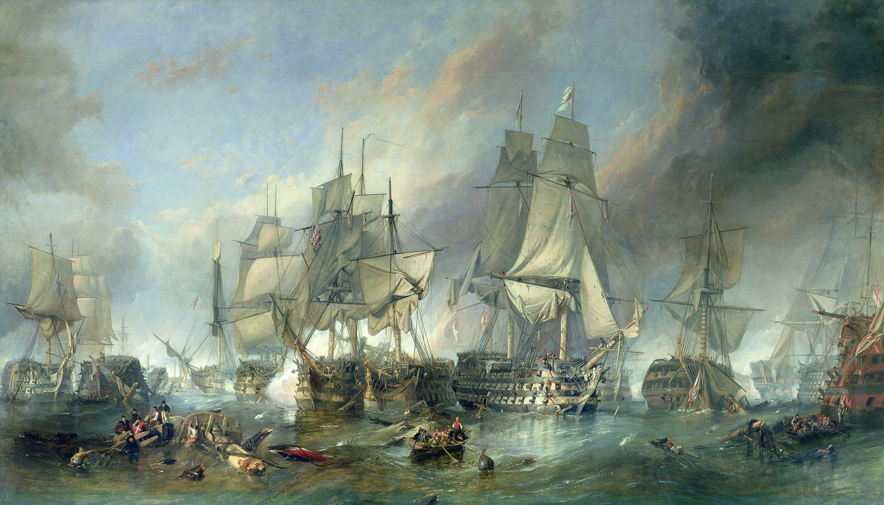 トラファルガーの戦い、1805年 作： クラークソン・フレデリック・スタンフィールド