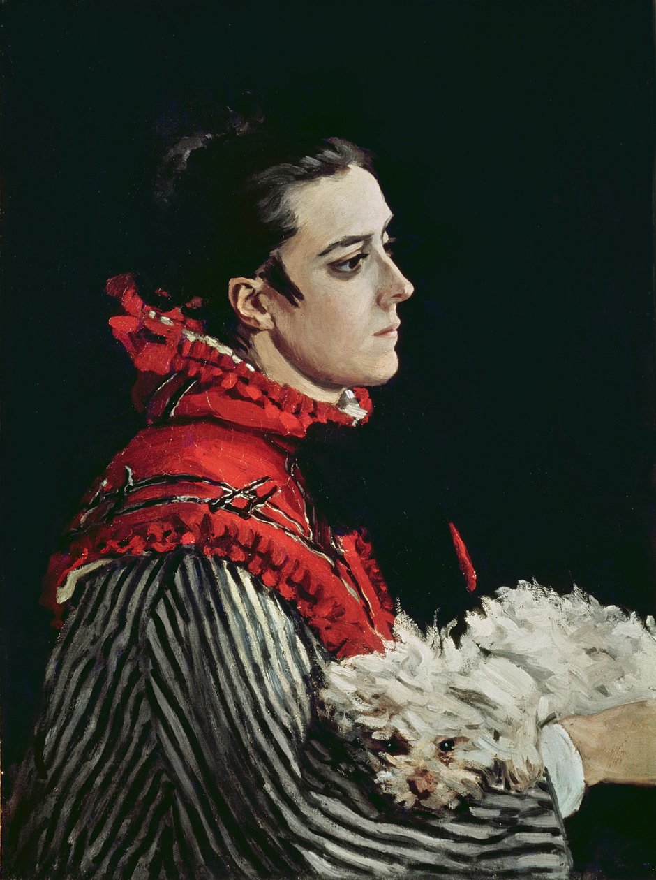 赤い岬のカミーユモネ（1847-79）、1866 作： クロード・モネ