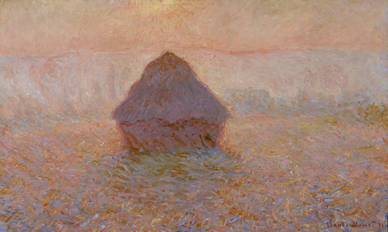 Grainstack、Sun in the Mist、1891 作： クロード・モネ