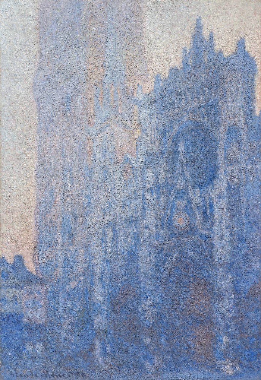 ルーアン大聖堂のファサードとツアーダルベーン（朝の効果） 作： クロード・モネ