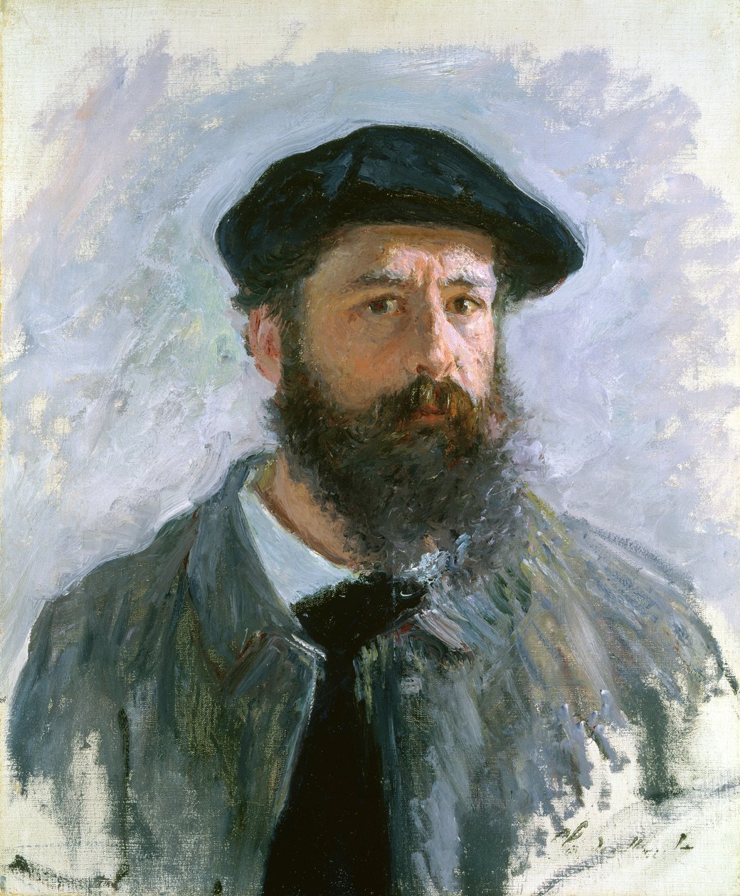 ベレー帽の自画像、1886 作： クロード・モネ