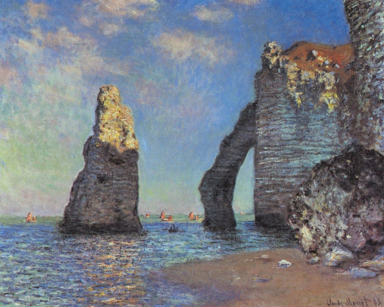 クロード・モネ、「荒天のエトルタ」、希少な画集より、新品高級額 