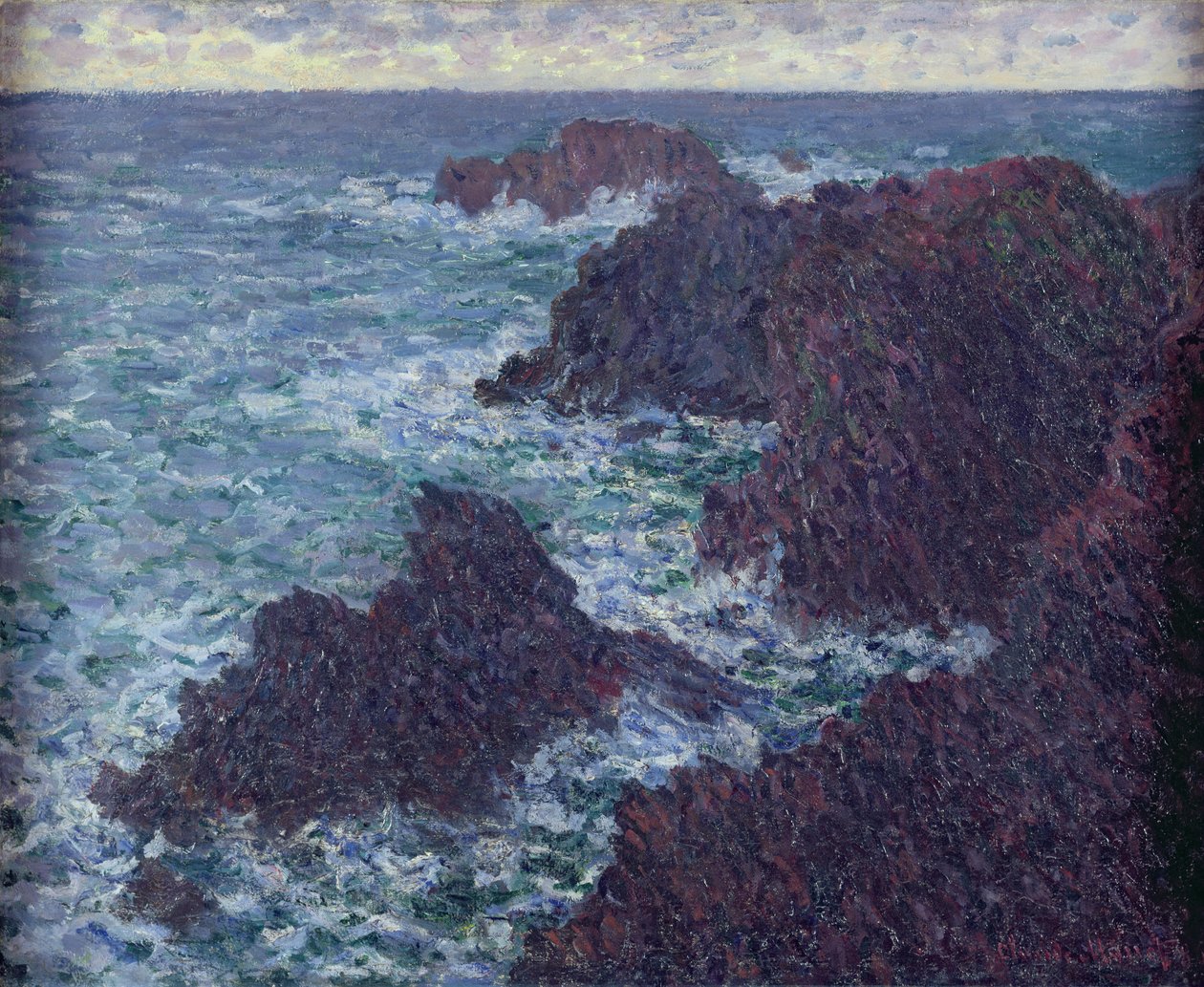 ワイルドイルのベルイルの岩、1886年 作： クロード・モネ