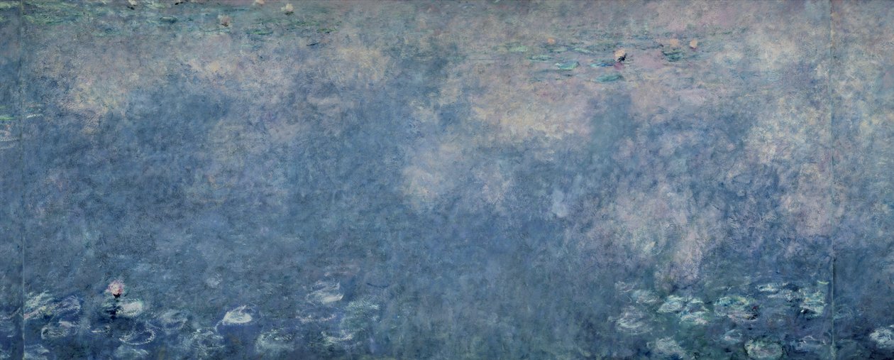 スイレン：2つのしだれ柳、中央右セクション、1914-18（75700-01、75703も参照） 作： クロード・モネ