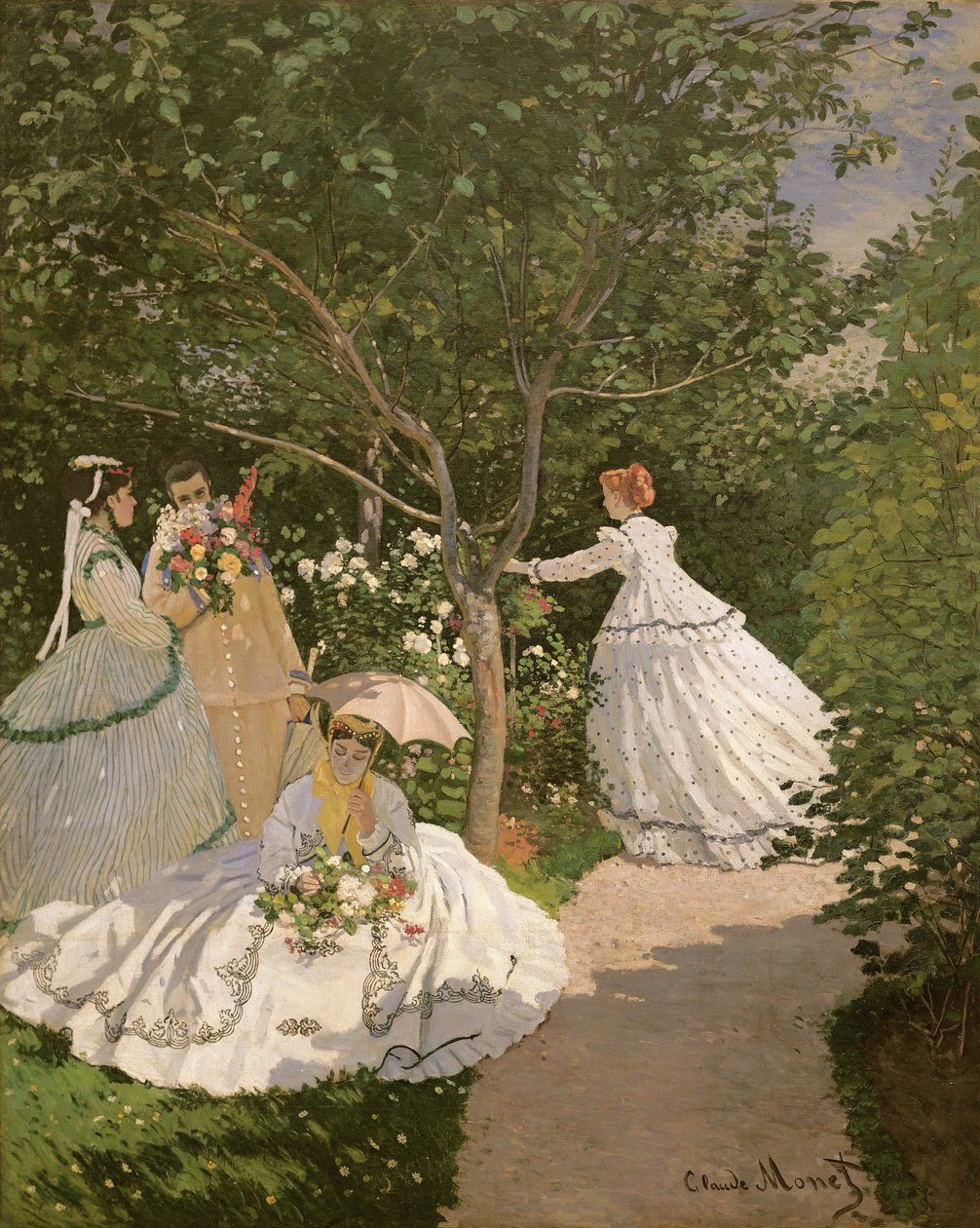 庭の女たち、1866 作： クロード・モネ